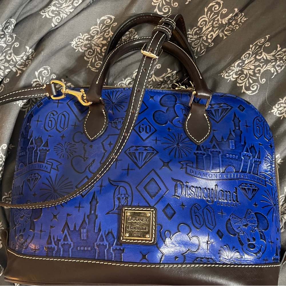 Disneyland 60th RARE New Dooney & Bourke Blue and Black Satchel